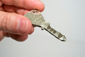 Close-up of the impressioned KESO key