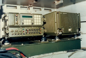 CHX-200 RX/TX (bottom left), CHP-200 Processor (top left) and Power Amplifier. Photograph kindly supplied by Jim Meyer [1].
