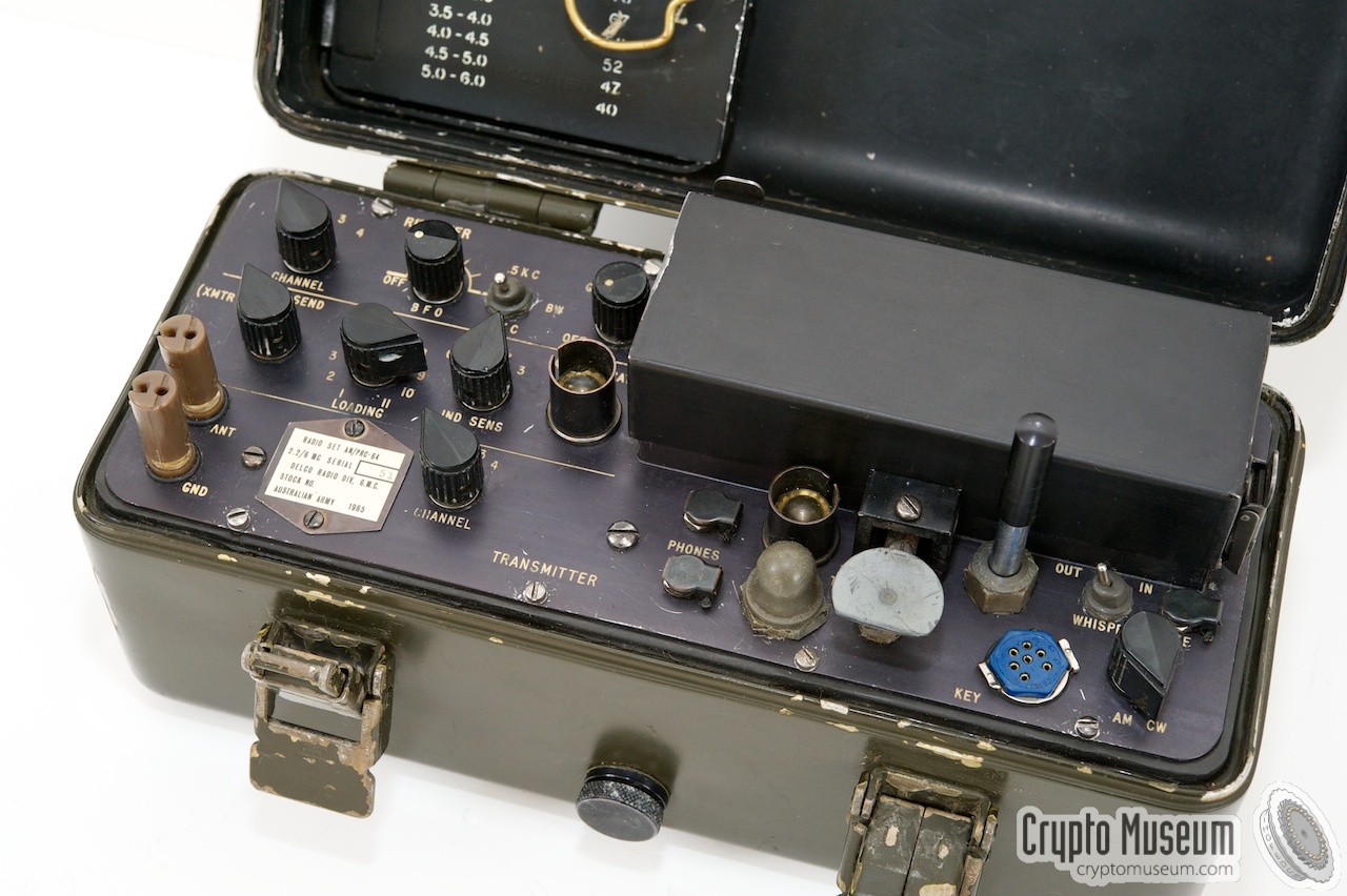 Close-up of the controls of the PRC-64