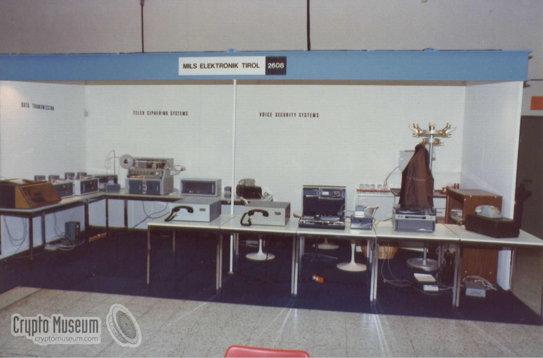The Mils Elektronik stand at the MEDE in Wiesbaden in 1976. Photograph by Eberhard Scholz [1].