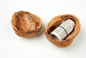 Walnut concealment device with two OTP booklets