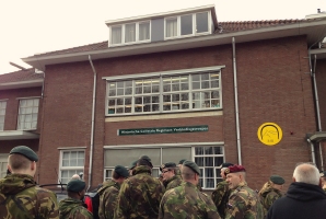 Members of the Dutch Signal Corps in front of the new Museum