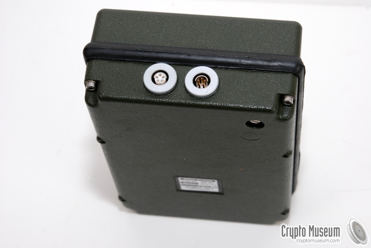 The unit on the side, showing the 2 connectors.