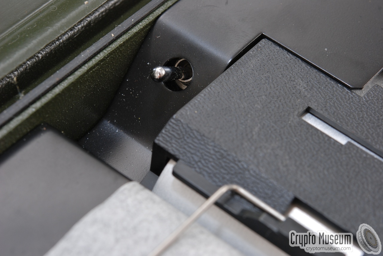 Close-up of the power switch