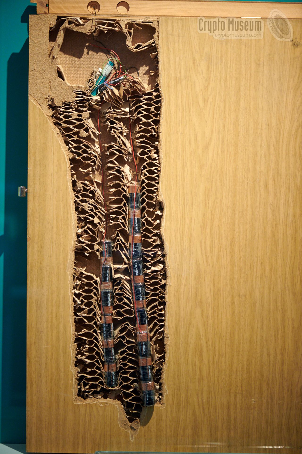 Bugged hotel room door, as shown in the Stasi Museum in Berlin