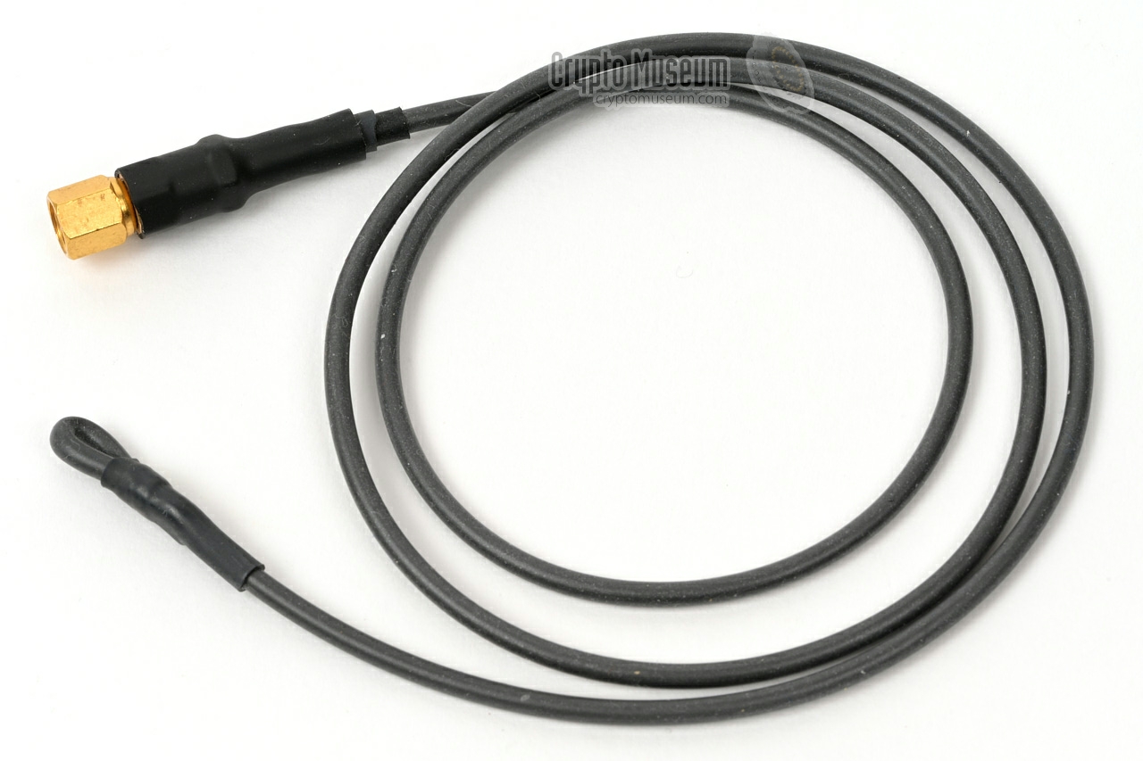 Wire antenna with loop for safety pin