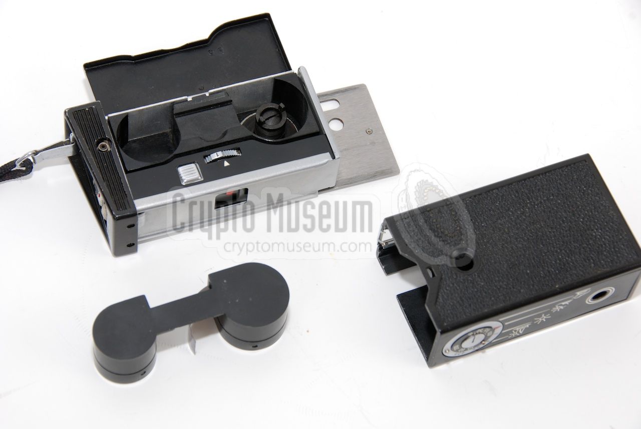 Open Kiev 30 camera with film cartridge