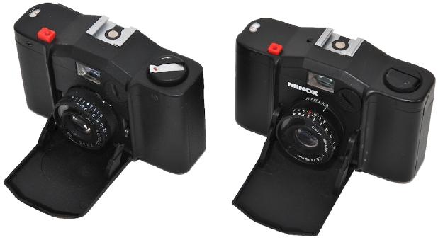 The original Minox 35 on the right and the Soviet copy - Kiev 35 - on the left.