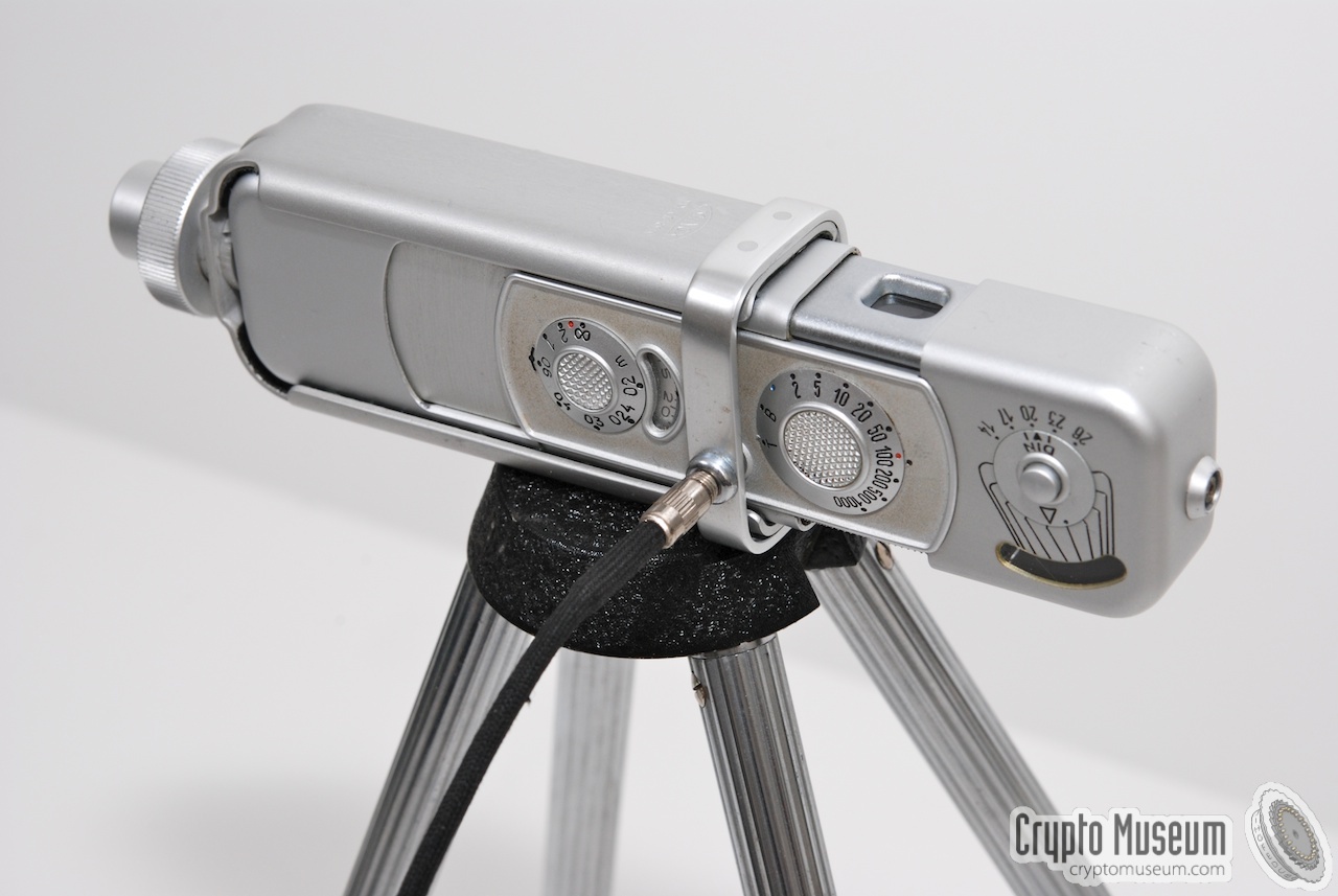 A Minox B camera fitted on the copy stand.