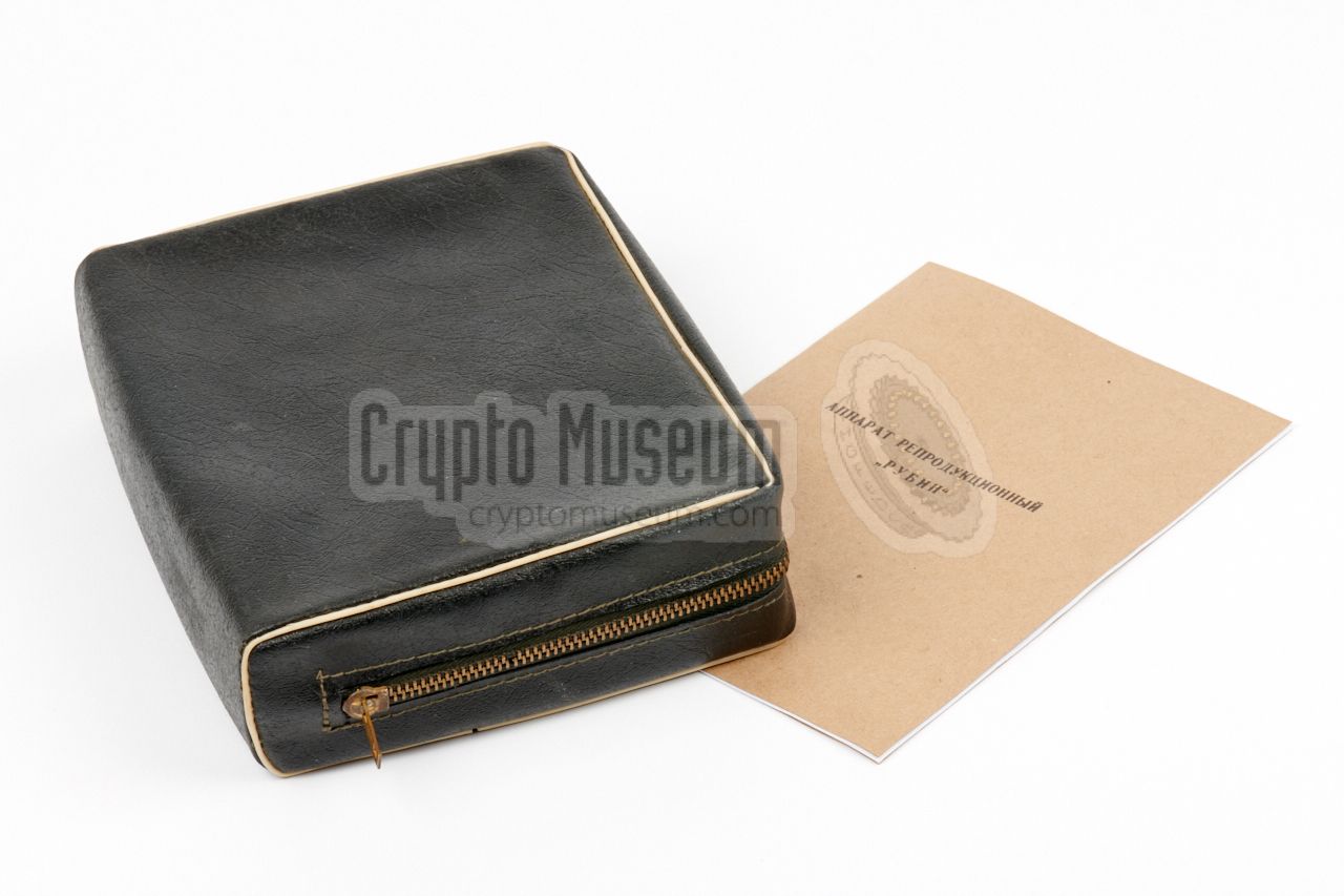 Rubin in storage wallet, with manual