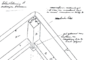 Original drawing of the location of the bug, made by the BVD in 1958 [9]. Click for further information.