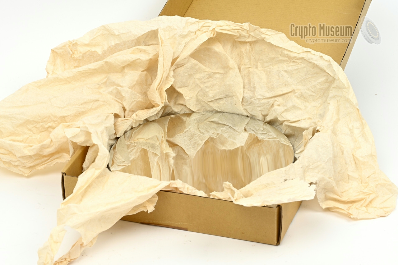 Hollow primary mirror wrapped in protective paper