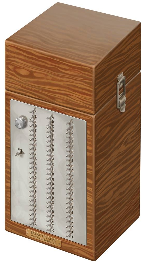 Artist's impression of the Bomba with top lid in place. Image supplied by theCODEBREAKERS.org [10].