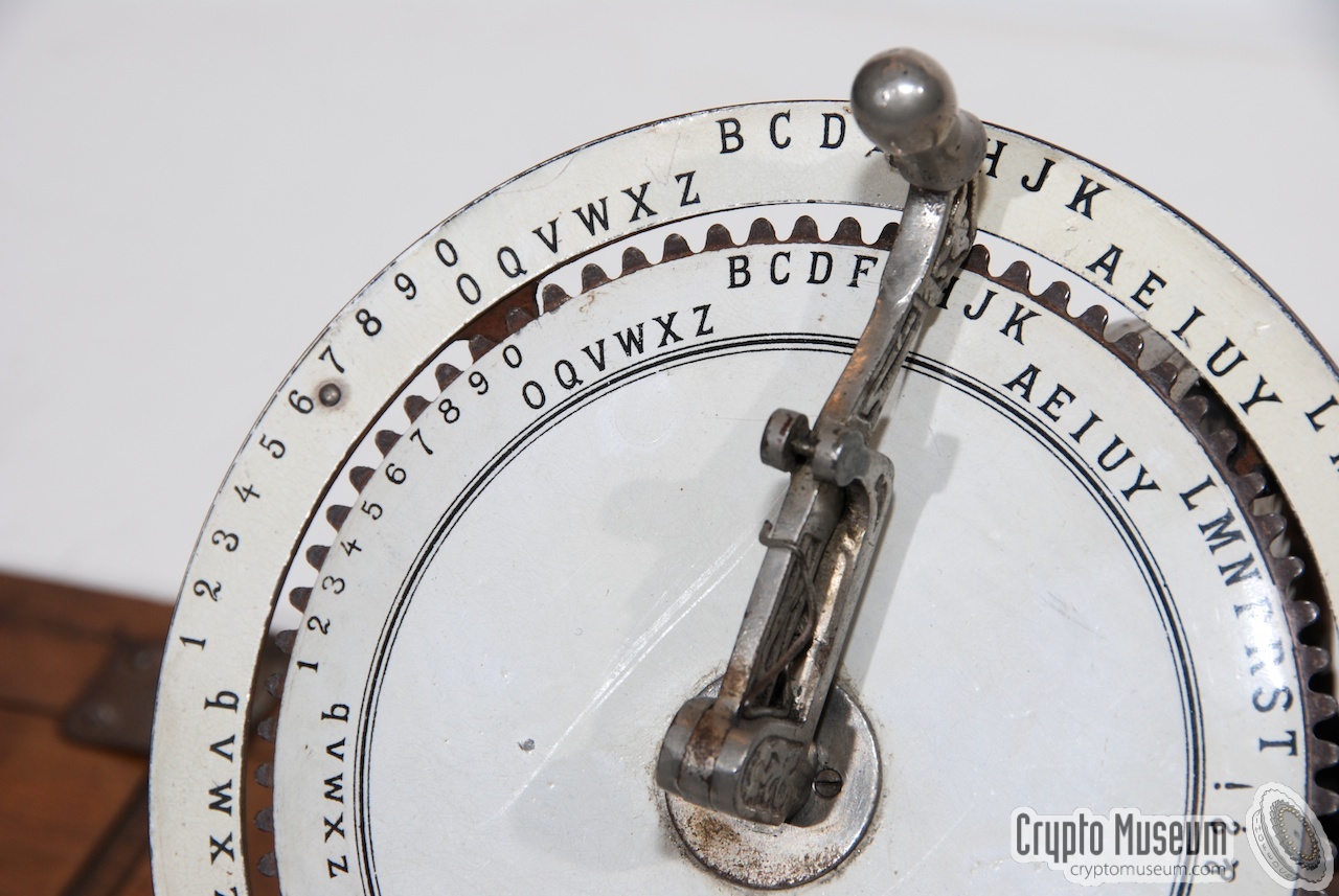 Close-up of the concentric discs