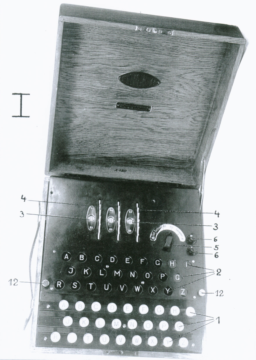 Enigma C with serial number A-150. Taken from original ChiMaAG images [6].