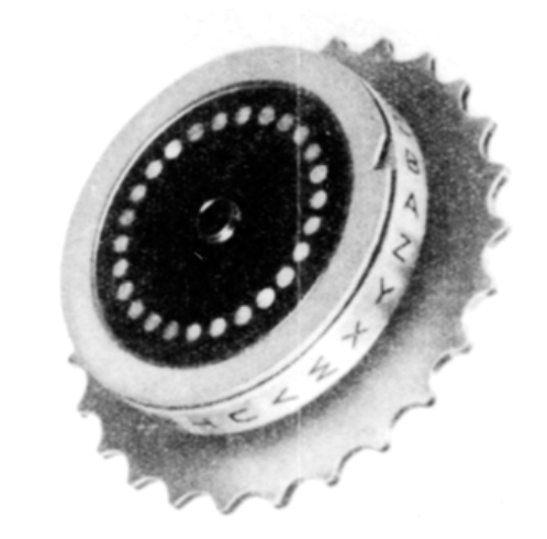 Enigma C rotor as shown in [5]. Note the absence of screws in the notch ring.
