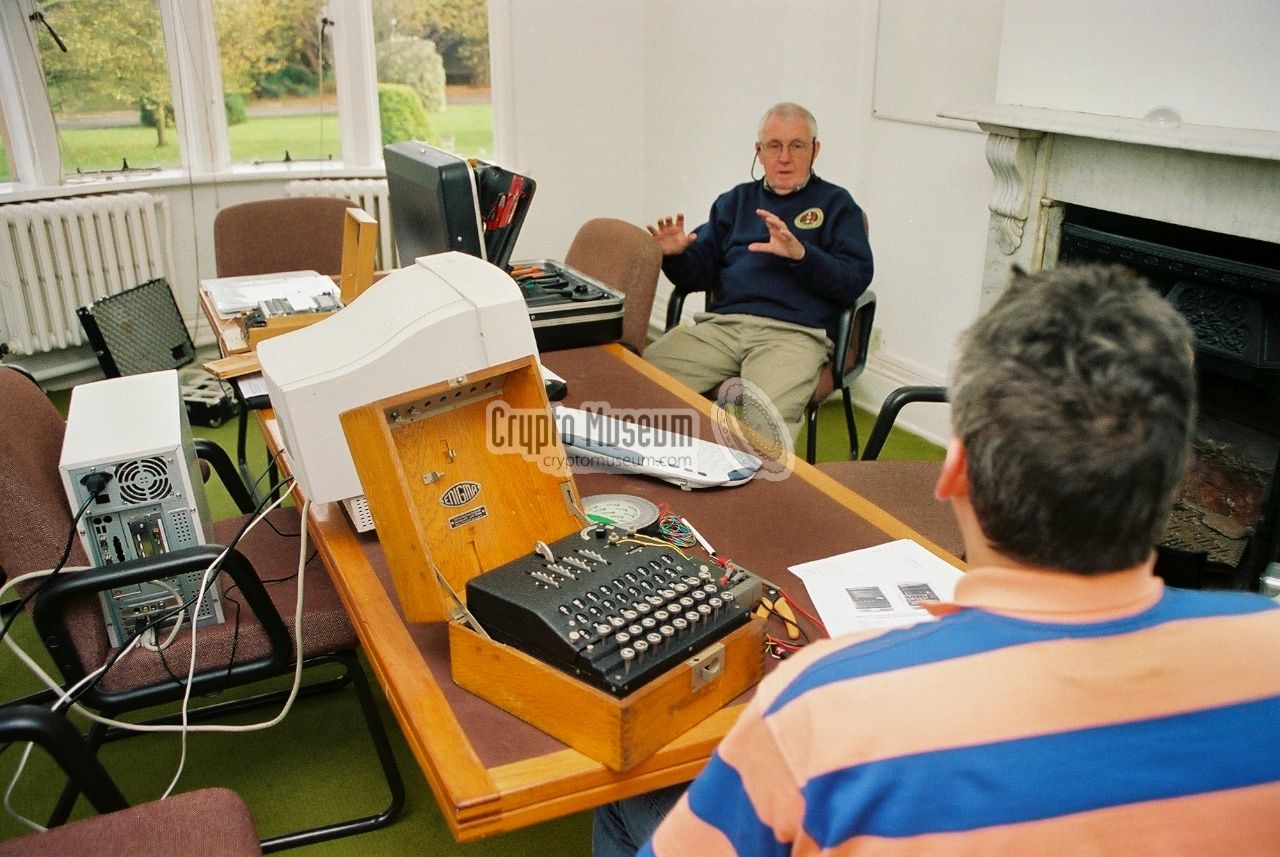 David hamer (rear) and Marc Simons (front) discussing Enigma G