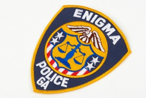 Arm patch (shoulder patch) of the Police department of the town of Enigma (GA, USA)