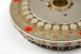Close-up of the top side of a wheel, with the flat-faced contacts.
