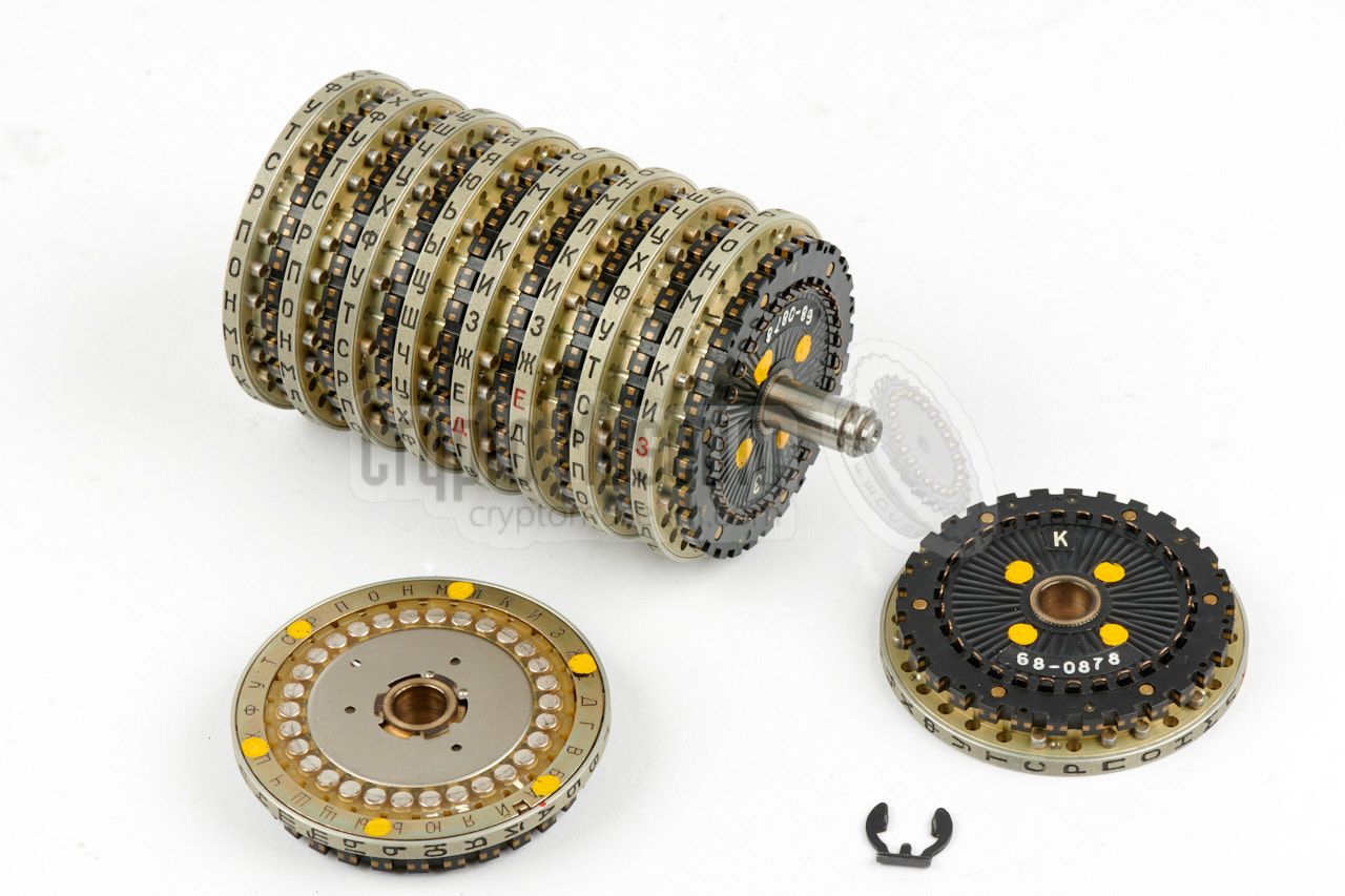 Original set of Russian Fialka cipher wheels