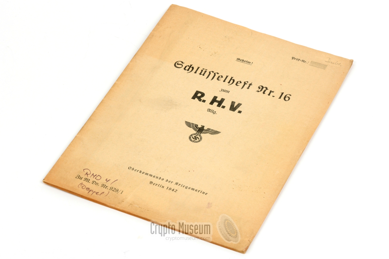 RHV Schl�sselheft Nr. 16, 1942