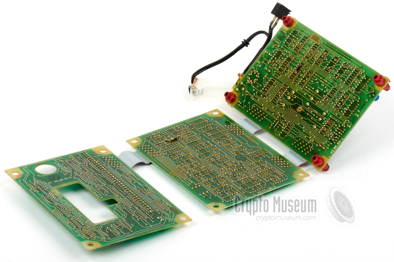 Three interlinked PCBs unfolded - solder side