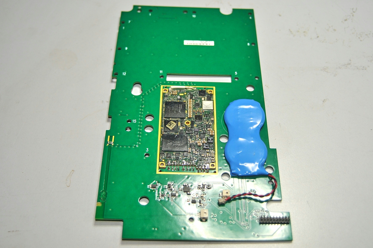 Replacement board with implant (metal cover removed)