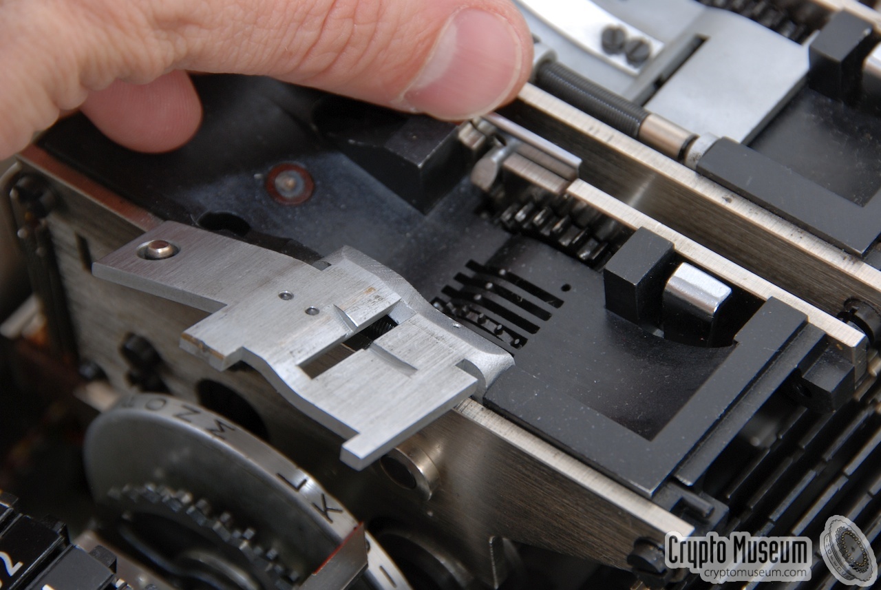 Close-up of the two tape readers. The leftmost one is opened, ready to accept a tape.