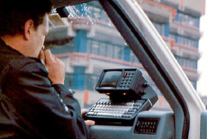 MDT-9100-386 mobile terminal in a Dutch Police vehicle