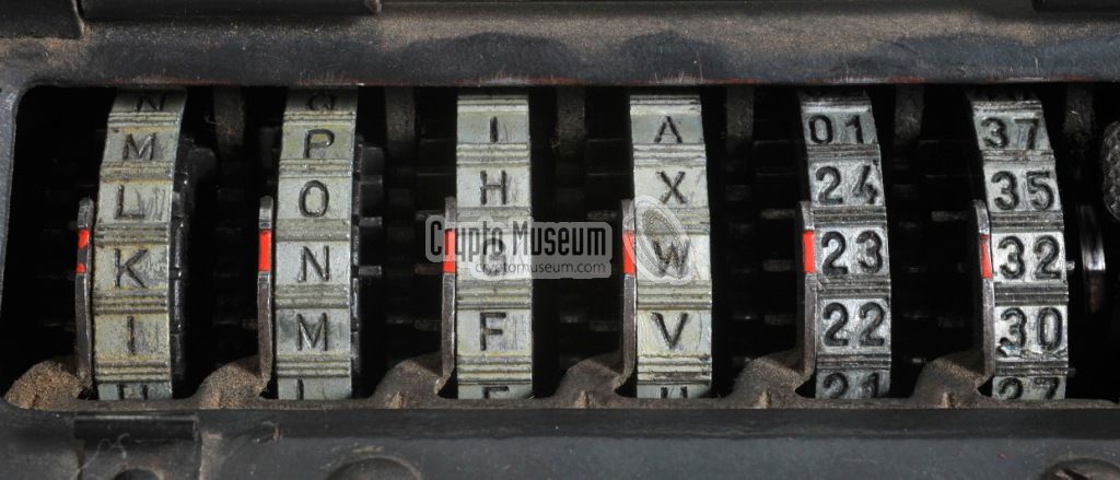 The six cipher wheels. Photograph GCHQ [1].