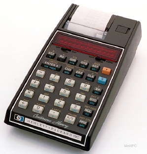 Three quarter view of the HP-19C that was used as the base for the PPC-19. Copyright David Hicks [2].