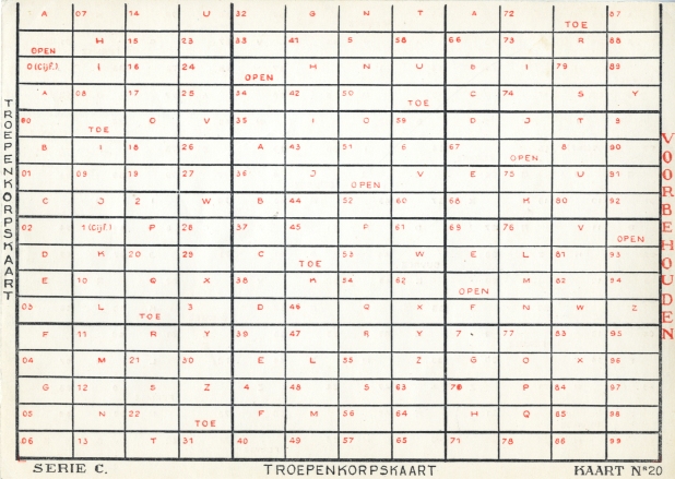 Belgian Slidex card number 20. Click for a close-up.