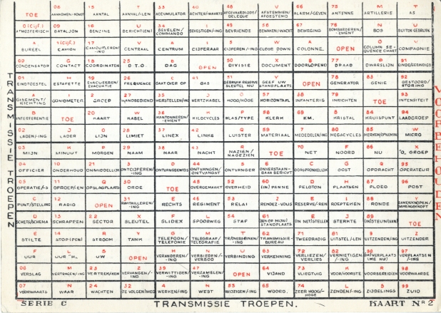 Belgian Slidex card number 2. Click for a close-up.