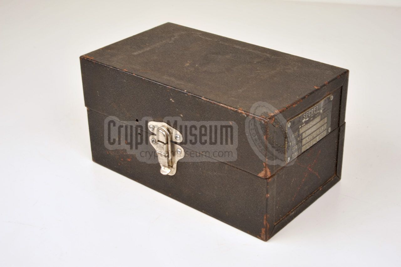 Metal box with SIGABA cipher wheels
