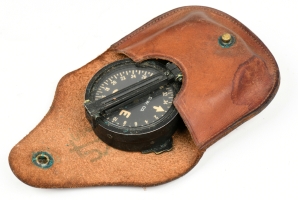 Leather wallet with compass