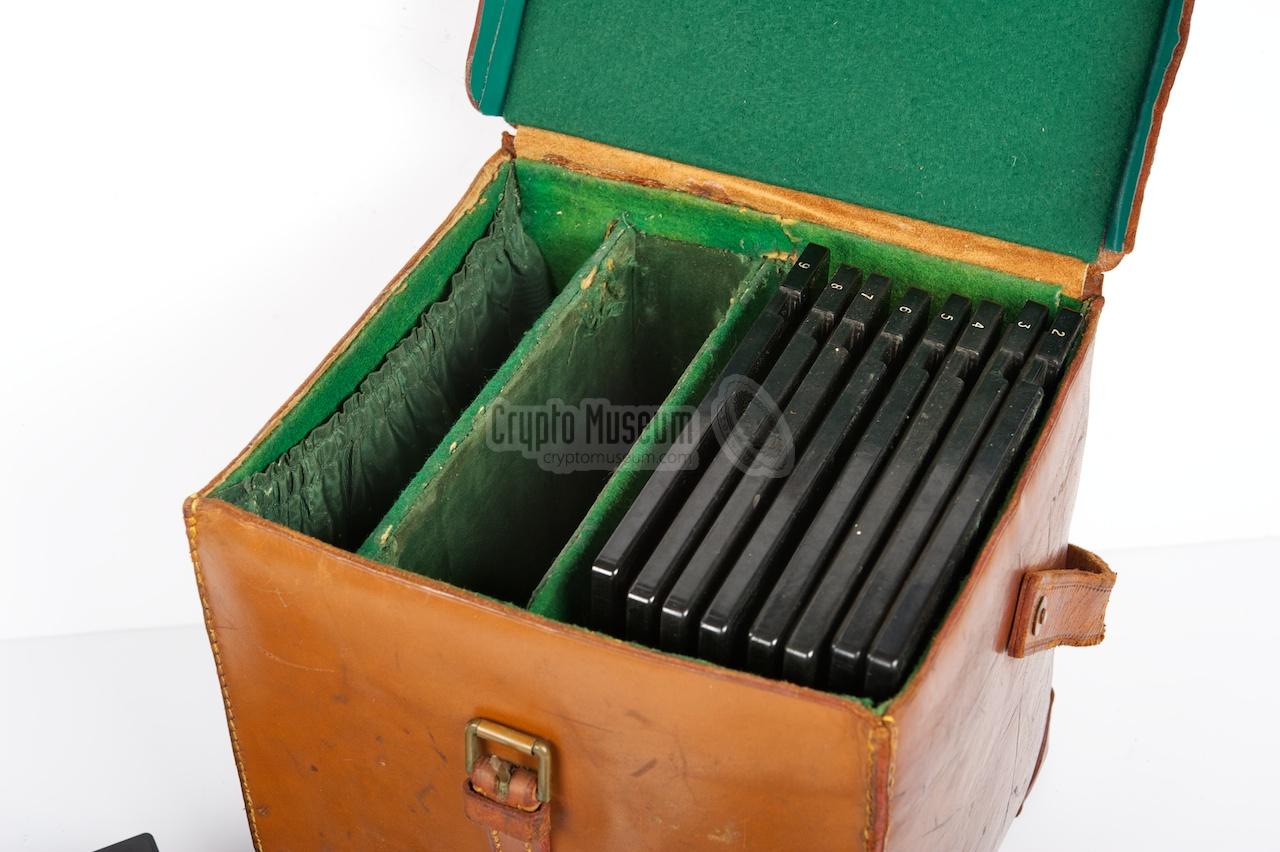 Leather storage case with 9 spare frequency coils
