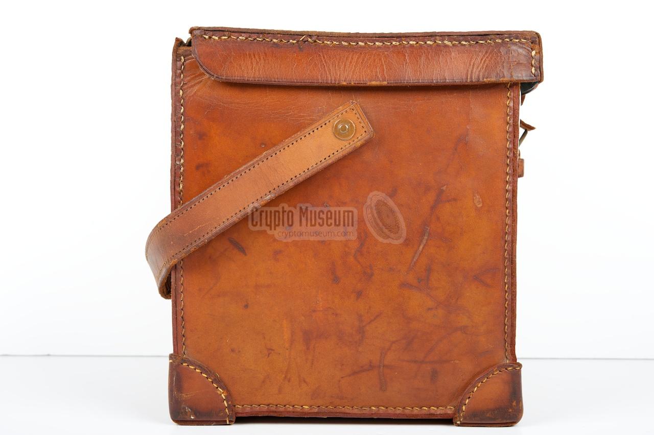 Leather storage case, side view