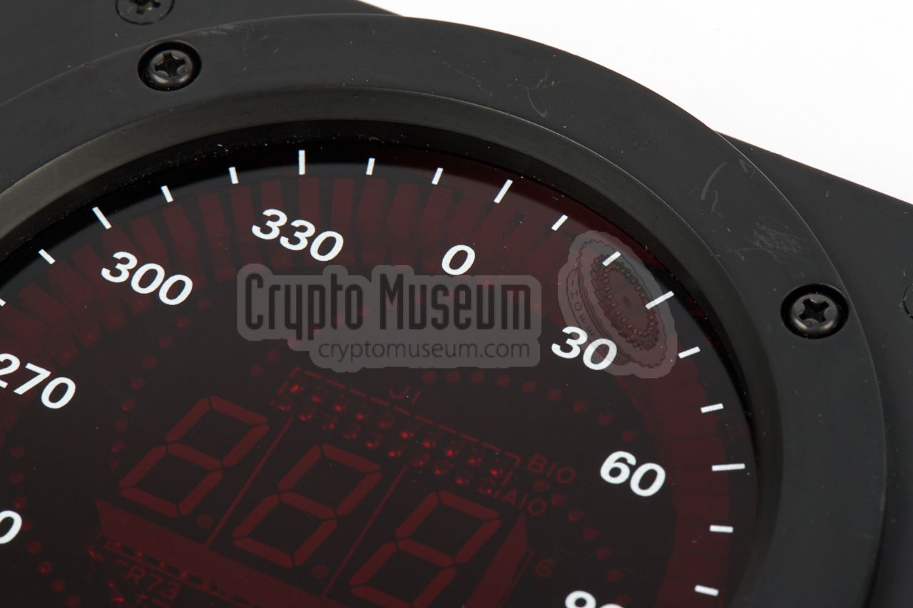 Close-up of compass display