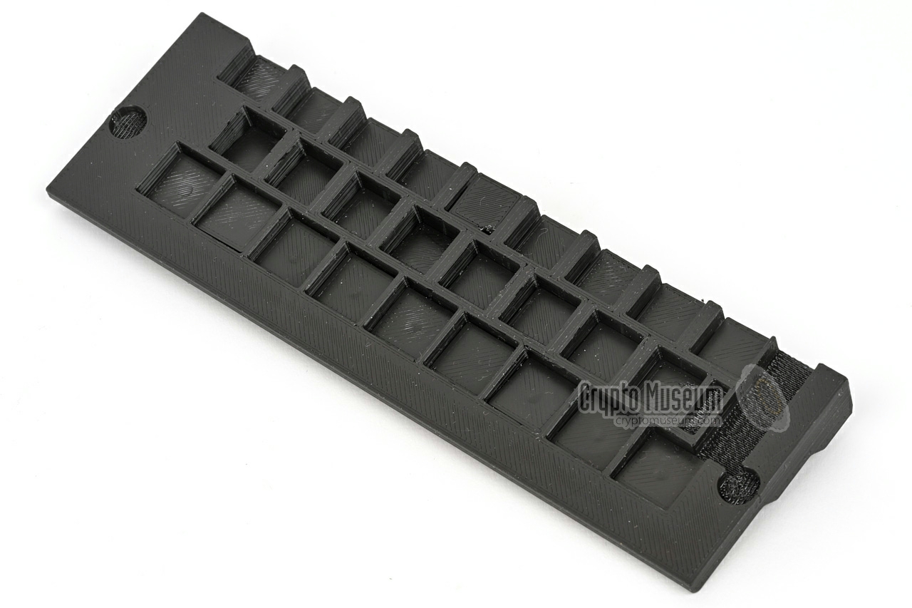 Underside of the 3D printed keyboard