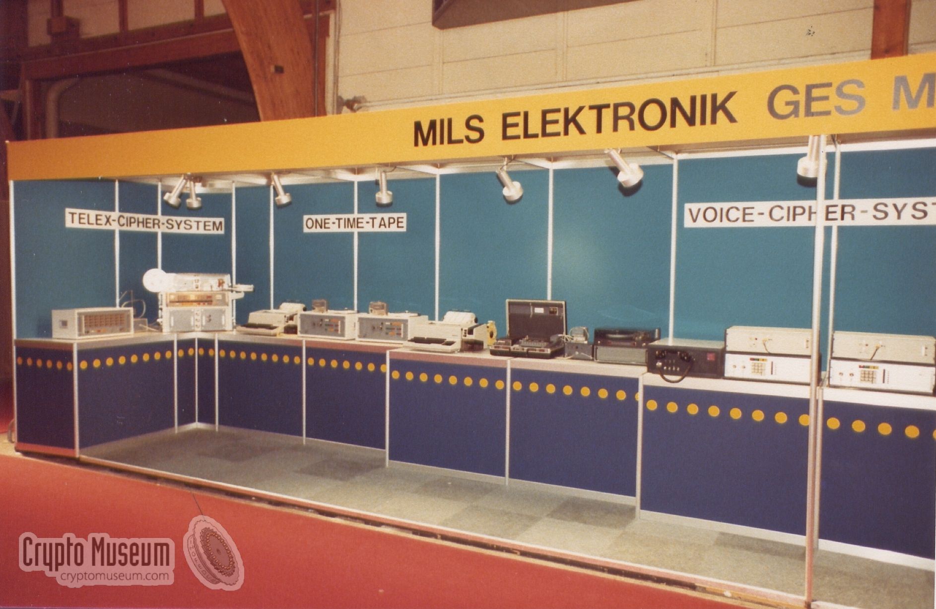 The Mils Elektronik stand at the Telecom conference in Geneva in 1979. Photograph by Eberhard Scholz [1].