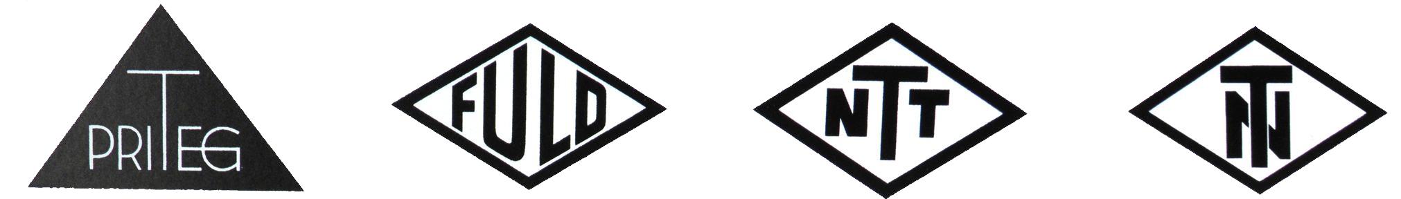 Early company logos of Priteg (1899), H. Fuld & Co.(1901), NTT (1932) and finally T&N (1934). Note that Priteg was a brand name of H. Fuld & Co. Images obtained from [2].