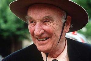 Peter Write between 1985 and 1995 at his ranch in Tasmania.  Copyright The Telegraph, April 1995.