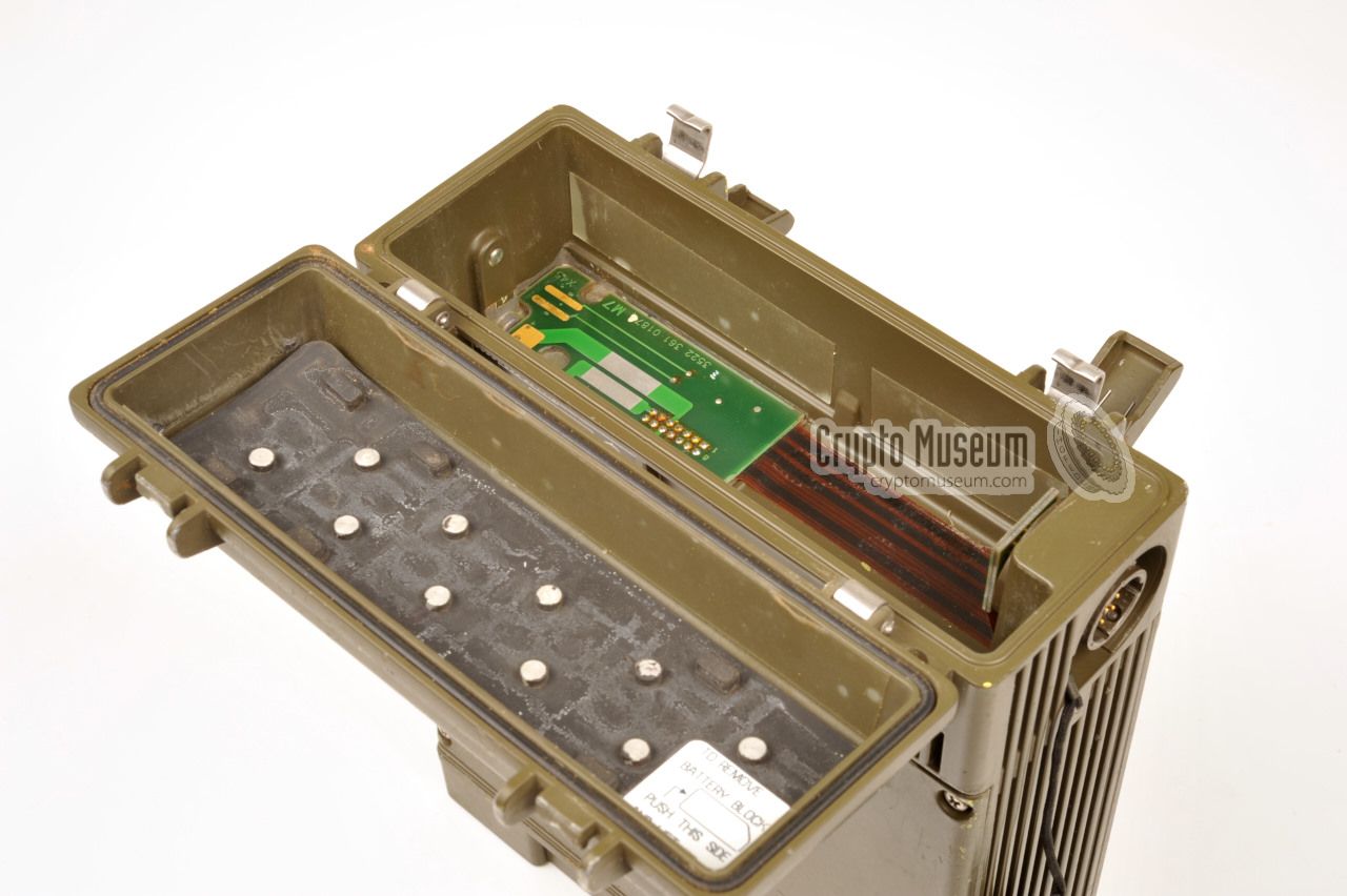 Rear side with open battery compartment