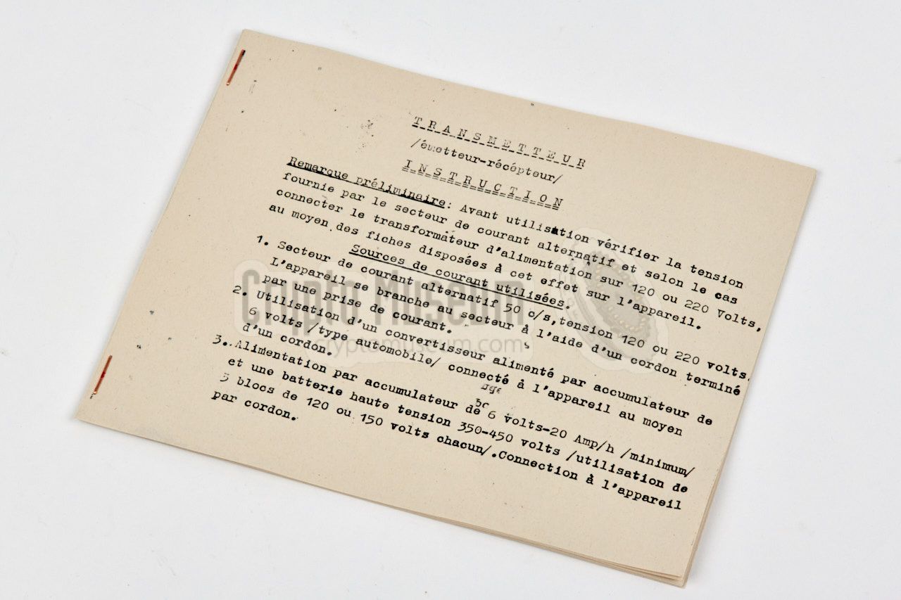 Operating instructions (French)