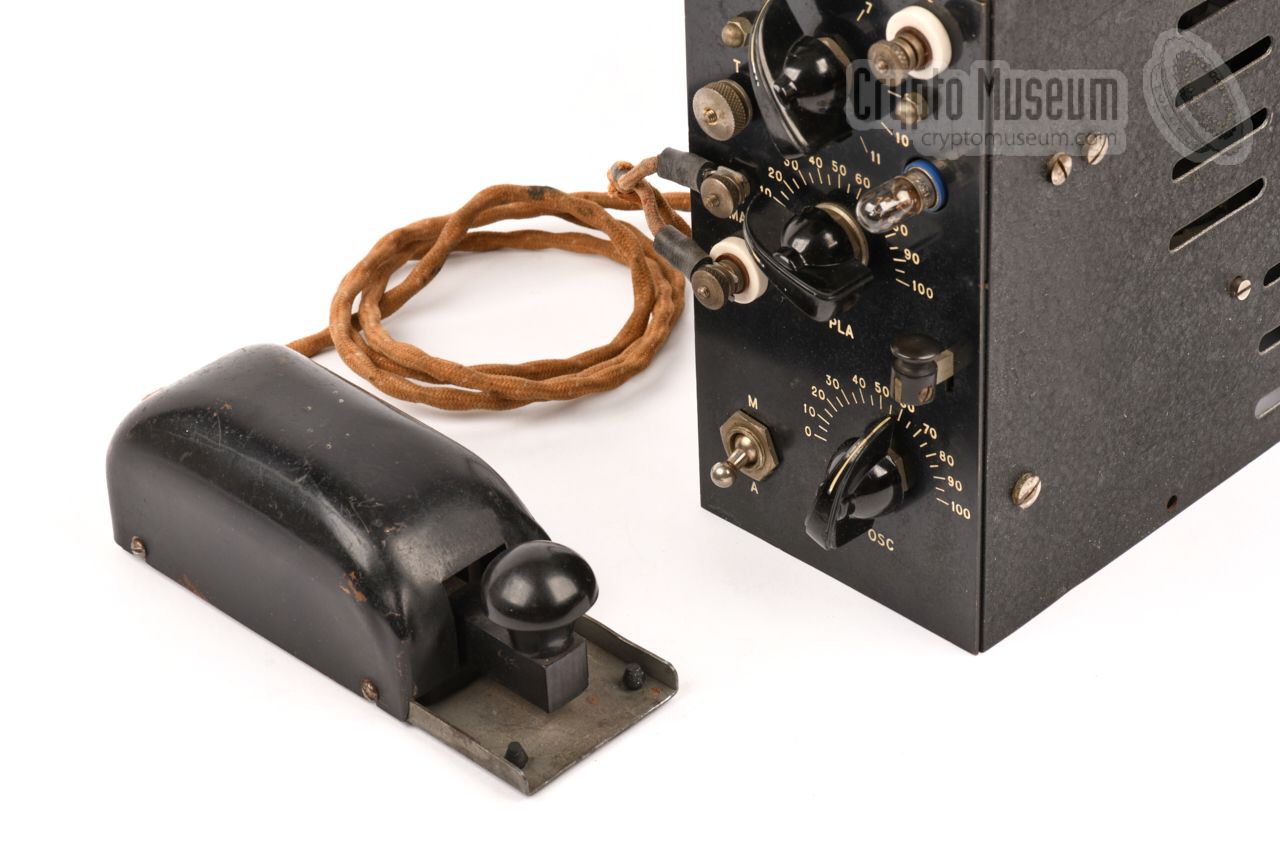 Morse key connected to the BCRA transmitter