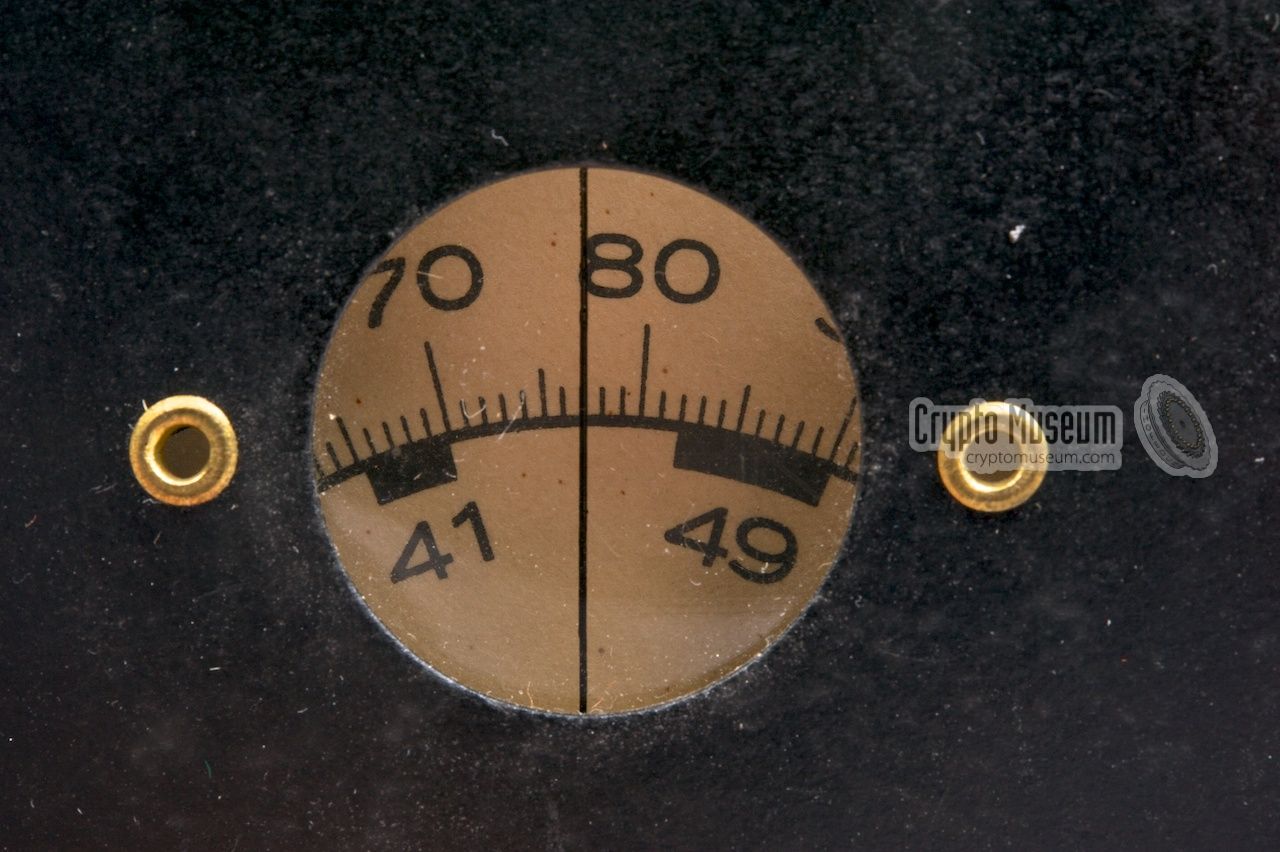 Close-up of the tuning dial