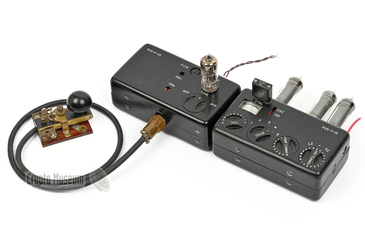 Test setip with crystal, morse key, antenna and mains connection