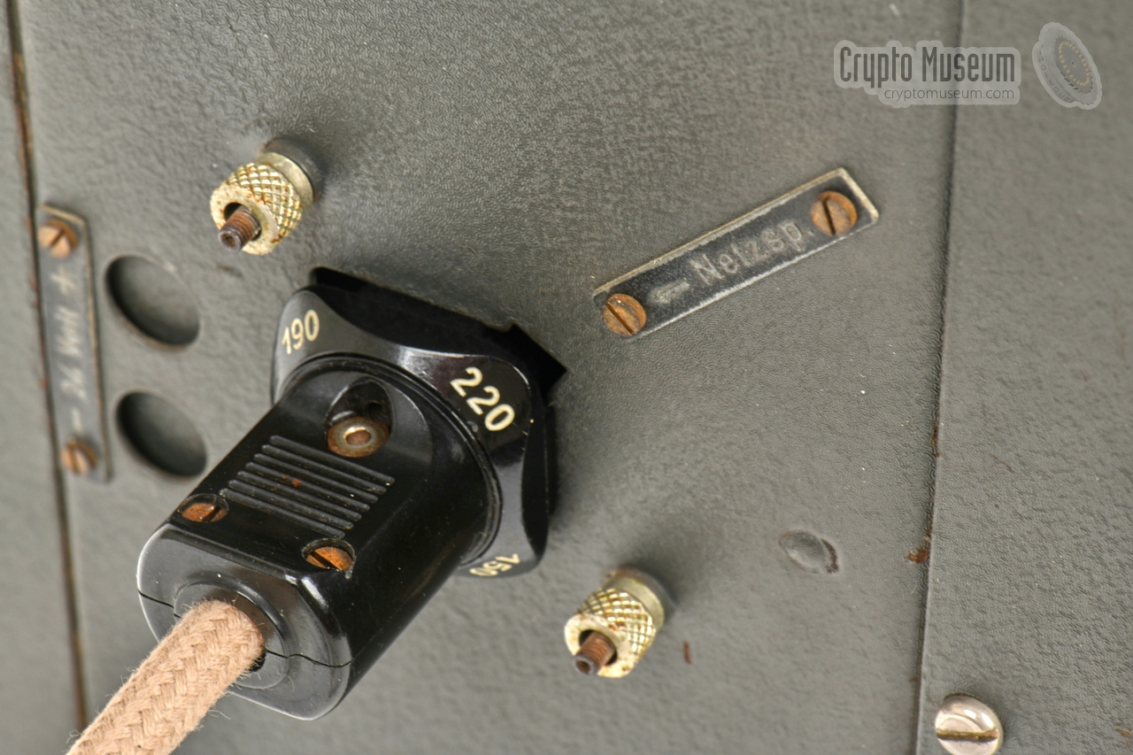 Mains power cord connected to Radione RS-20/M transmitter