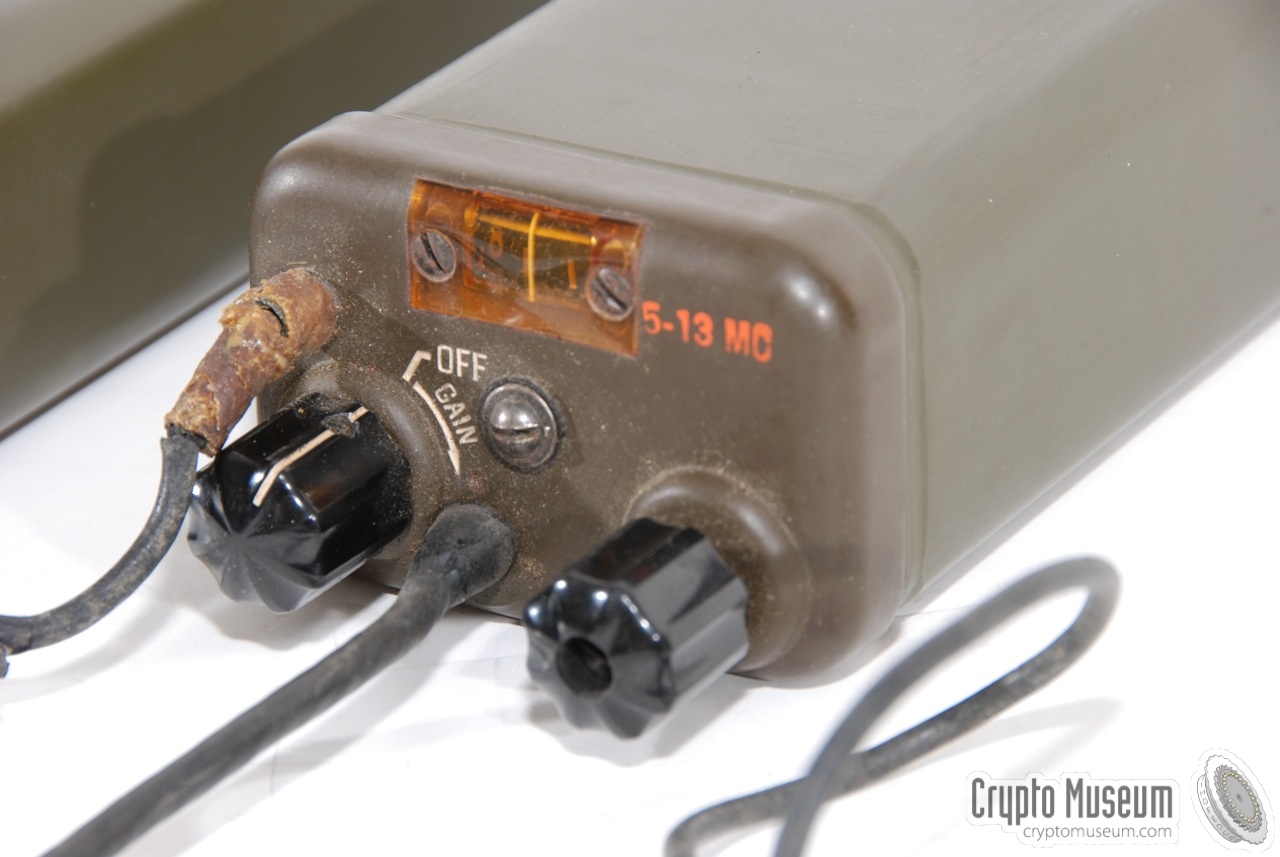 Close-up of the frequency dial of the receiver