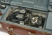 Headphones and morse key stored in the accessory compartment